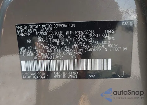 2011 Scion Xb from USA, damaged, VIN JTLZE4FE5B1119134